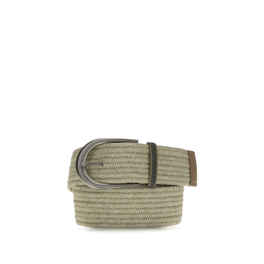 Brunello Cucinelli Cintura Regular in Lino Beige