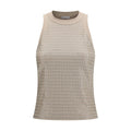 Brunello Cucinelli T-shirt senza maniche in cotone beige