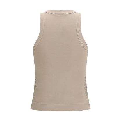 T-shirt sans manches en coton beige Brunello Cucinelli
