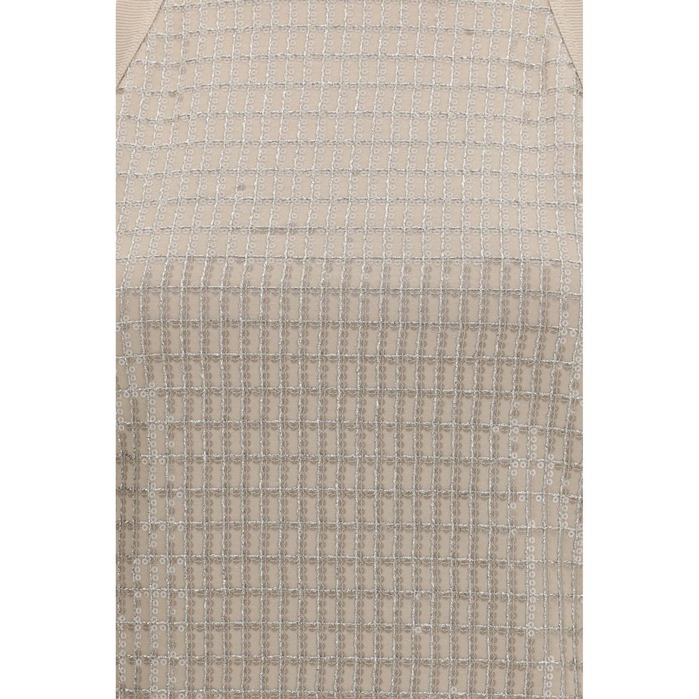 Brunello Cucinelli T-shirt senza maniche in cotone beige