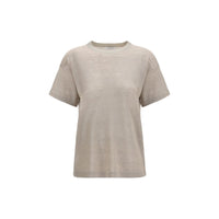 T-shirt en lin beige Brunello Cucinelli