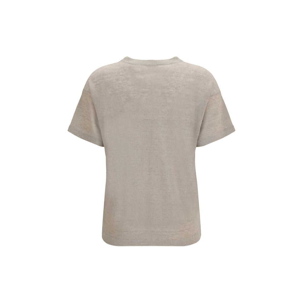 Brunello Cucinelli T-shirt in lino beige