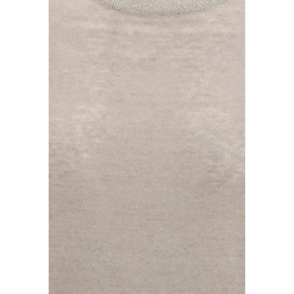 Brunello Cucinelli T-shirt in lino beige