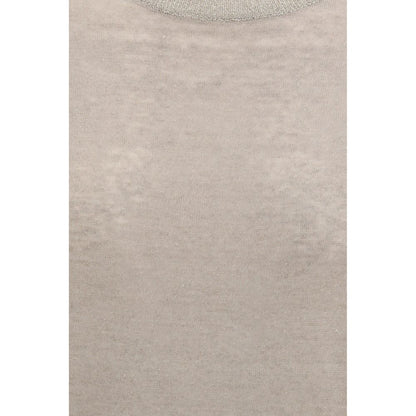 T-shirt en lin beige Brunello Cucinelli