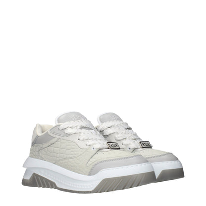 Sneakers basse Versace in pelle grigia