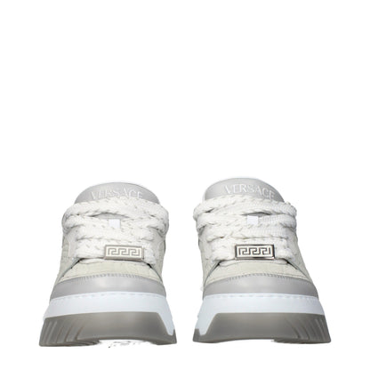 Sneakers basse Versace in pelle grigia