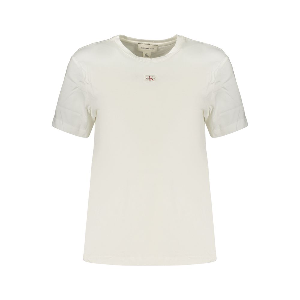 T-shirt da donna in cotone bianco Calvin Klein