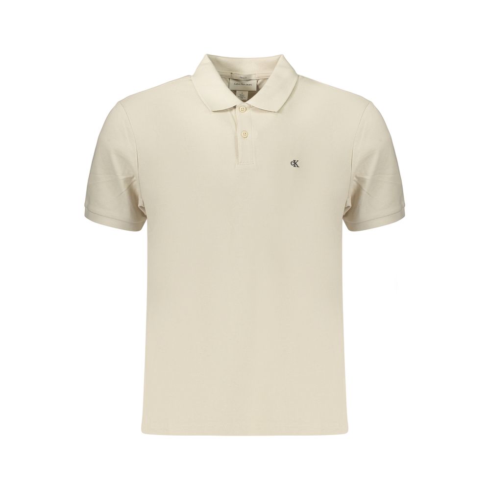 Polo da uomo Calvin Klein in cotone beige