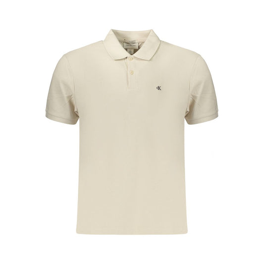 Polo da uomo Calvin Klein in cotone beige