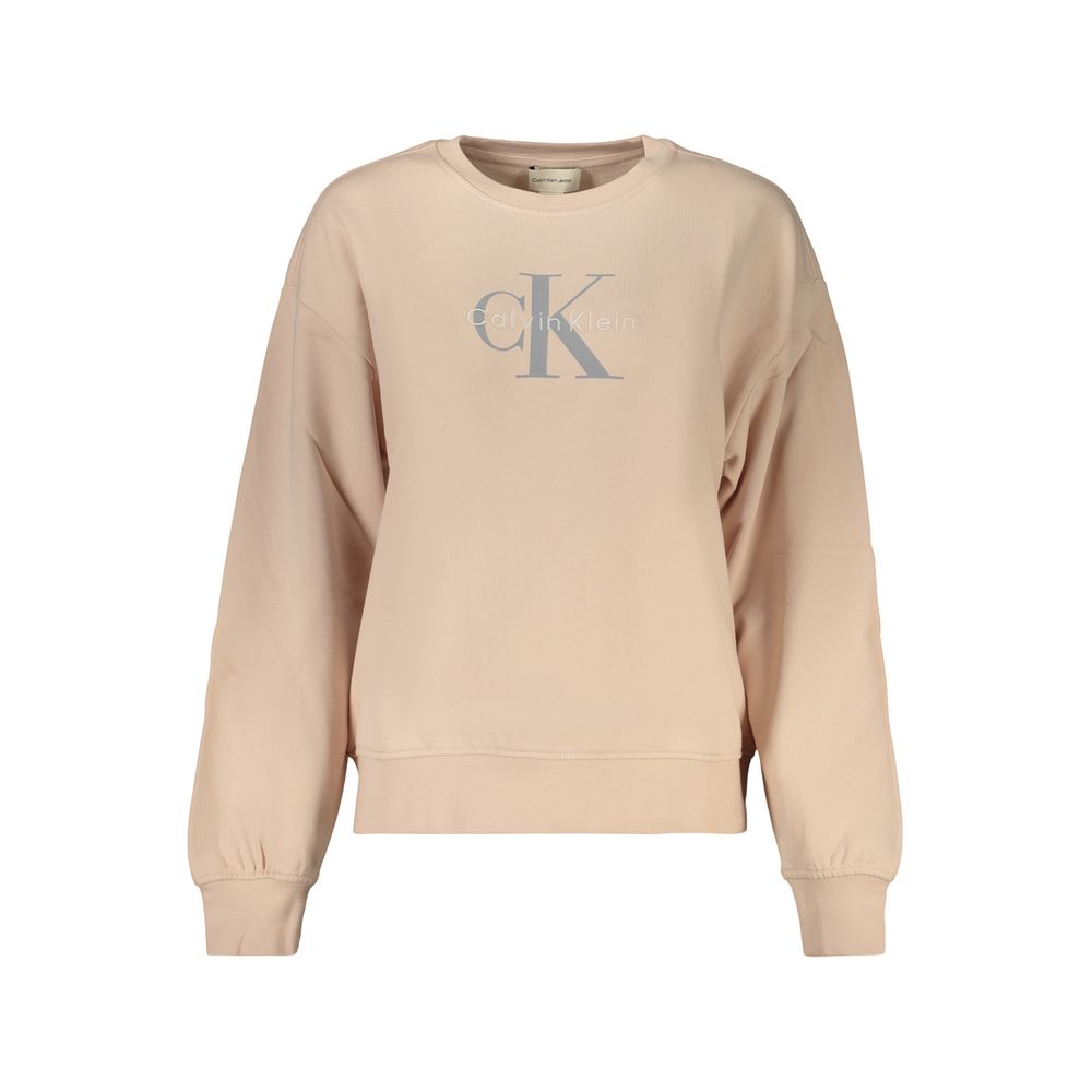 Felpa da donna in cotone rosa Calvin Klein