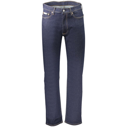 Calvin Klein Blue Cotton Men's Jean Crafted for Elegance and Comfort