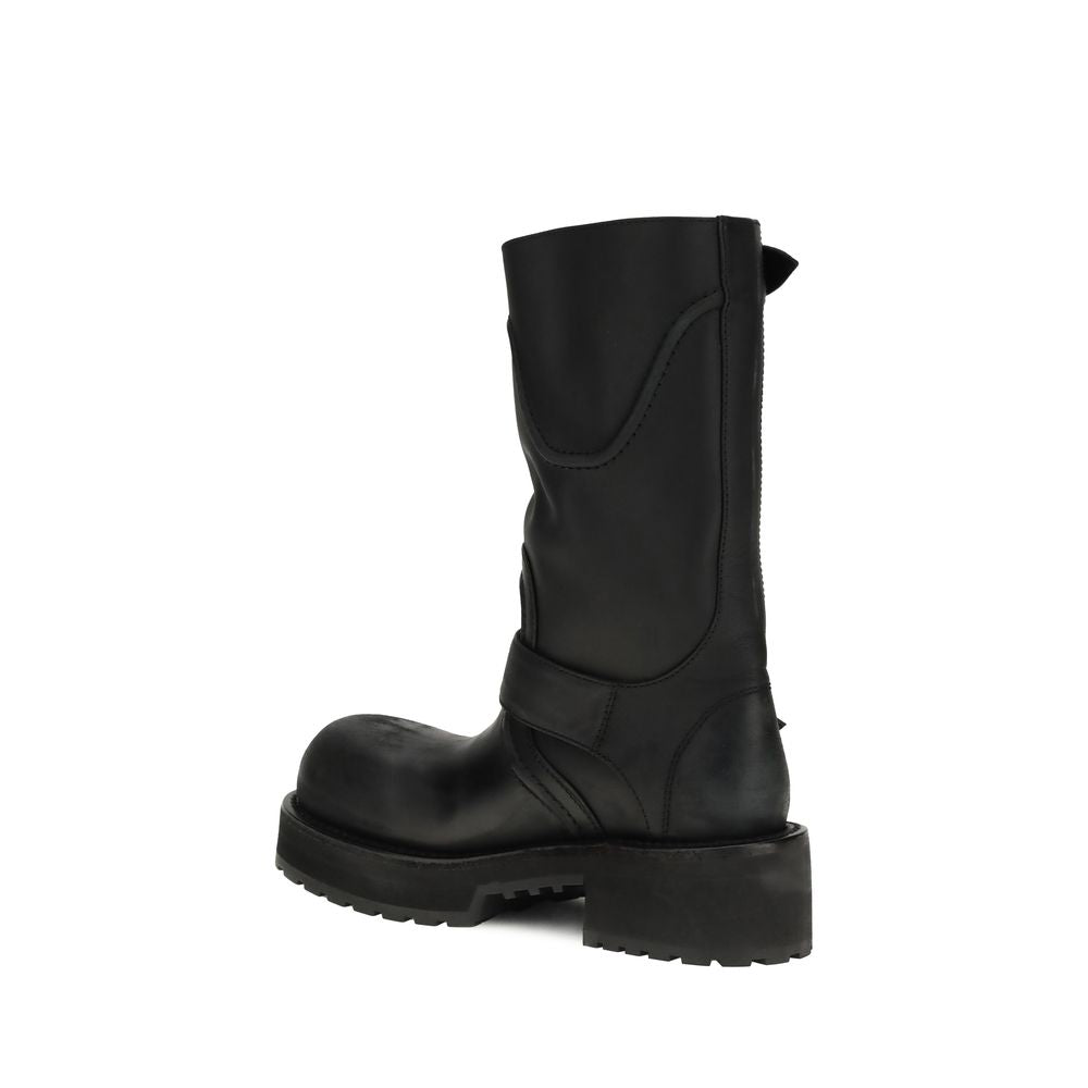 Stivali stringati Balenciaga neri in pelle di vitello Bos Taurus