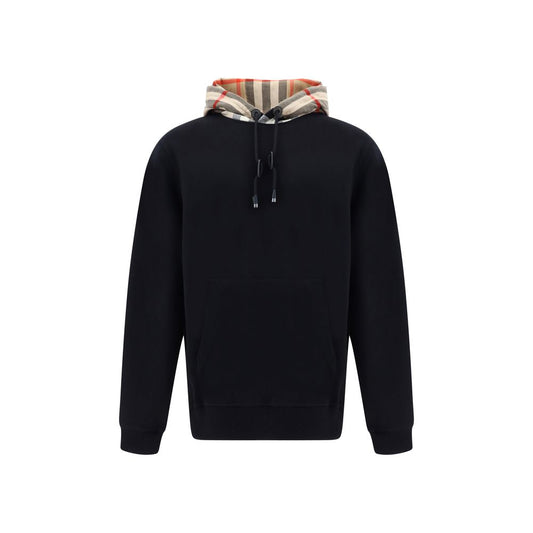 Felpa Nera in Cotone Burberry