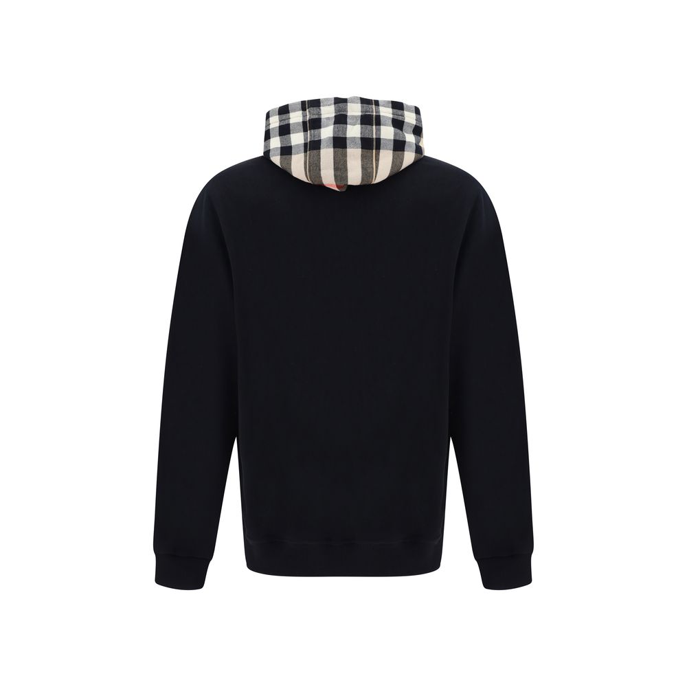 Felpa Nera in Cotone Burberry