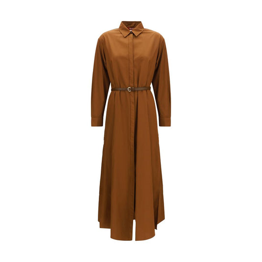 Max Mara Abito Casual Marrone in Cotone