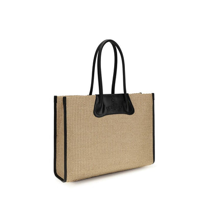 Sac porté épaule en raphia beige Vivienne Westwood