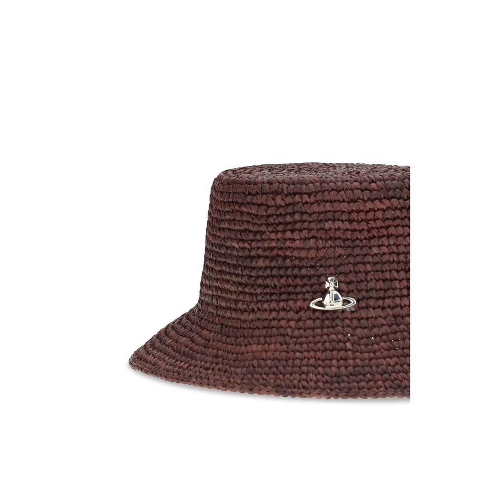Cappello a secchiello Vivienne Westwood in rafia marrone