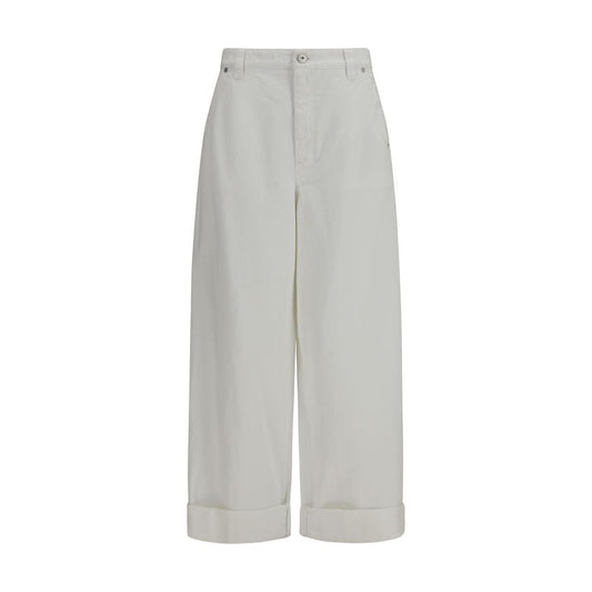 Brunello Cucinelli Pantaloni casual in cotone bianco