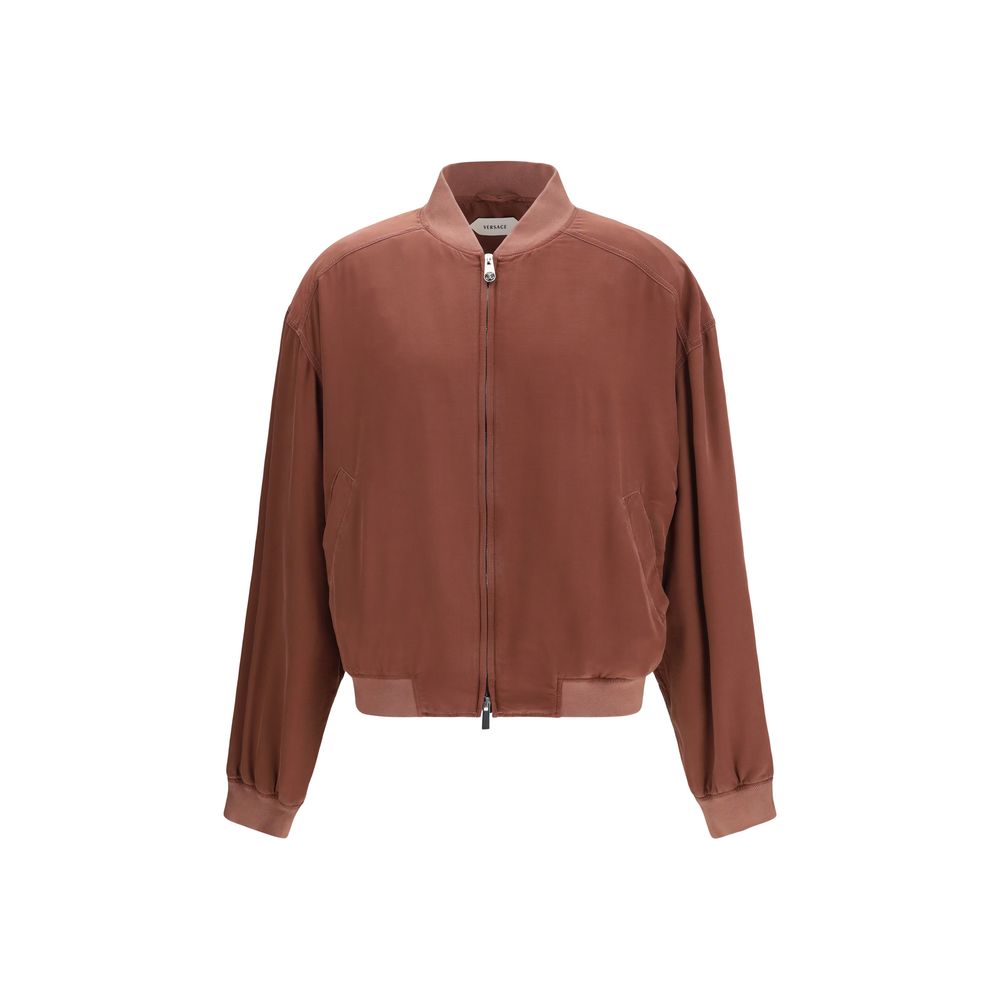 Bomber Versace bordeaux en soie