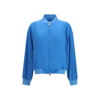 Versace Blue Silk Bomber