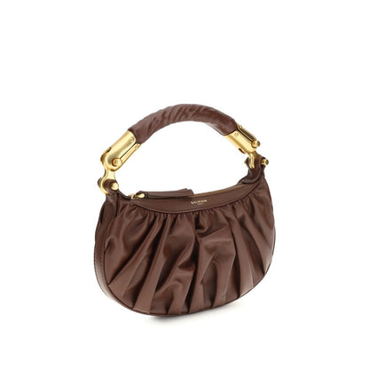 Borsa a tracolla Balmain in pelle di vitello marrone