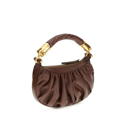 Borsa a tracolla Balmain in pelle di vitello marrone
