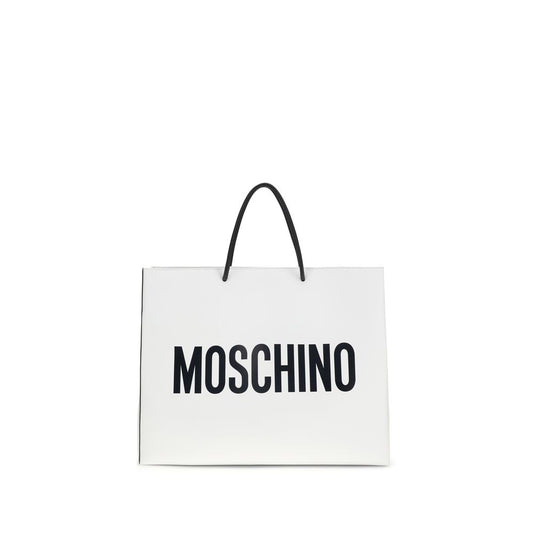 Borsa a tracolla Moschino in pelle di vitello bianca Bos Taurus