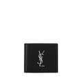 Portefeuille Saint Laurent en Cuir de Veau Noir Bos Taurus