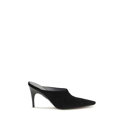 Mules en daim et cuir noirs Balenciaga