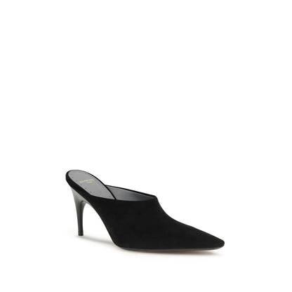 Mules en daim et cuir noirs Balenciaga