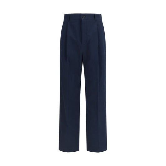 Valentino Garavani Pantaloni Casual Blu in Cotone