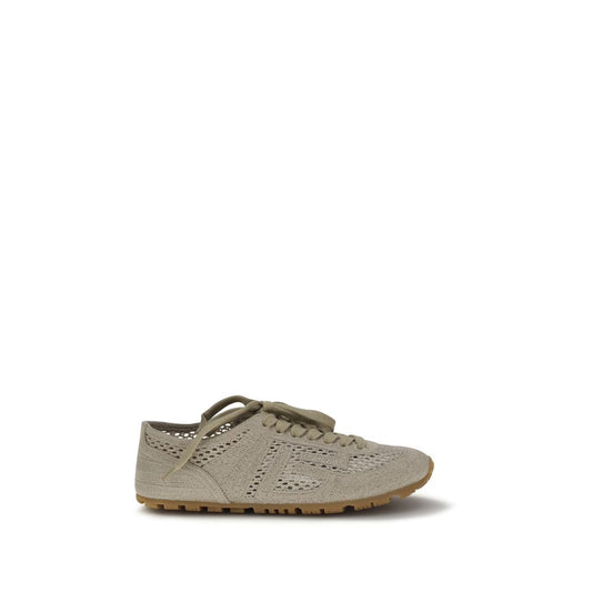 Balmain Sneakers sportive beige in cotone