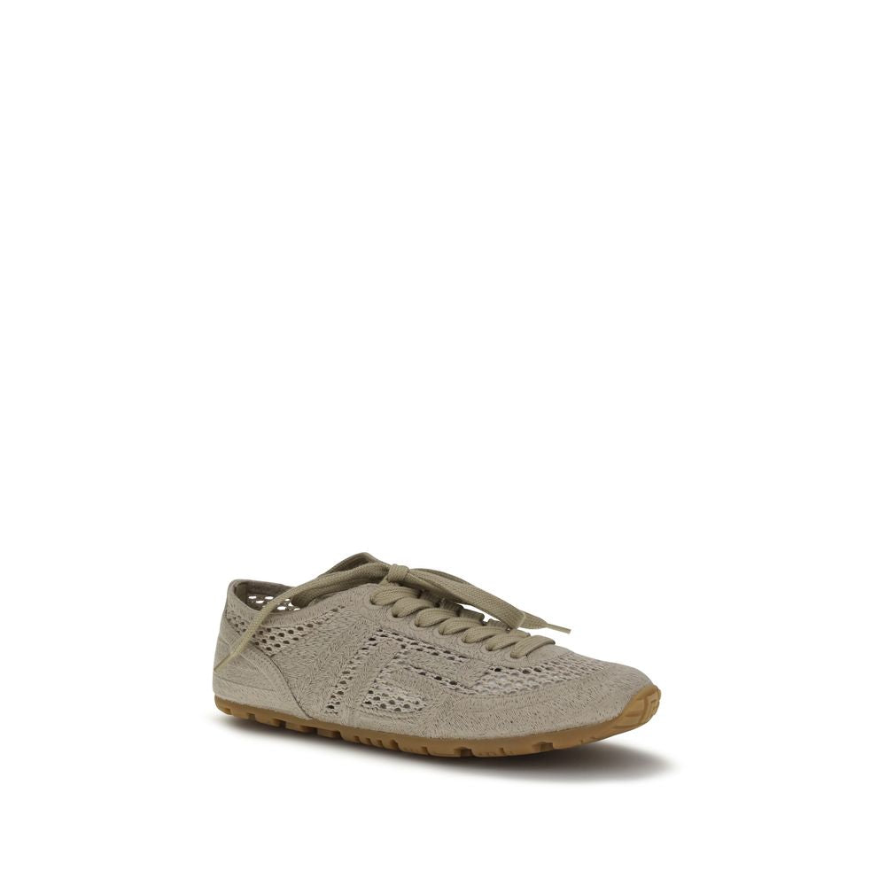 Baskets Balmain en coton beige