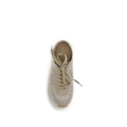 Baskets Balmain en coton beige