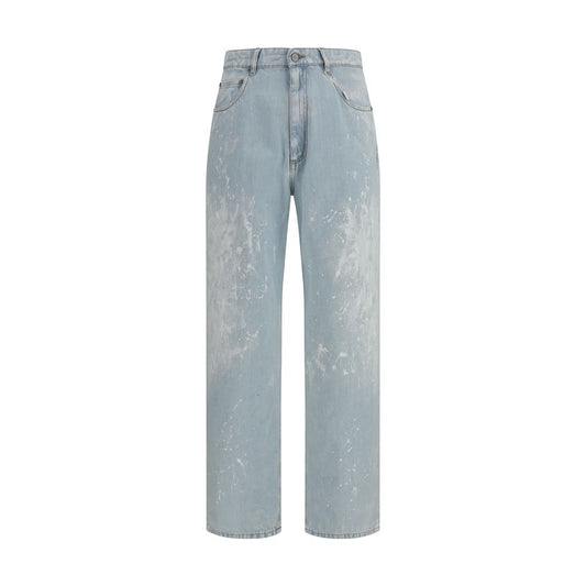 Jeans dritti in cotone blu MM6