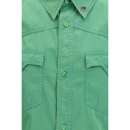 Camicia Versace a maniche corte in cotone bicolore
