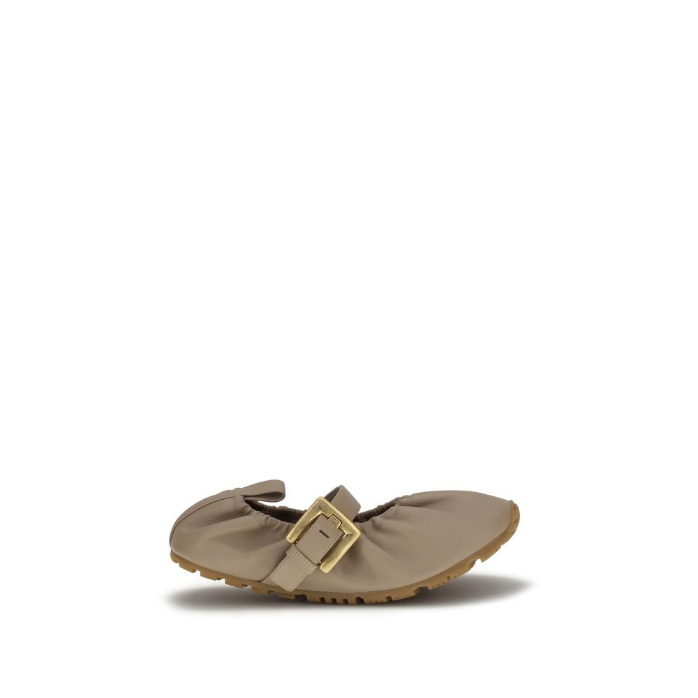 Ballerines Balmain beiges en agneau Ovis Aries