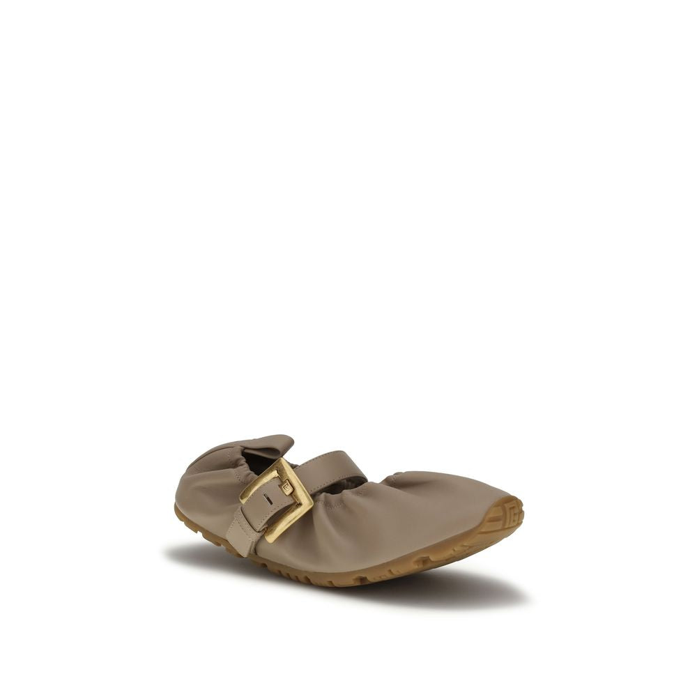 Ballerines Balmain beiges en agneau Ovis Aries