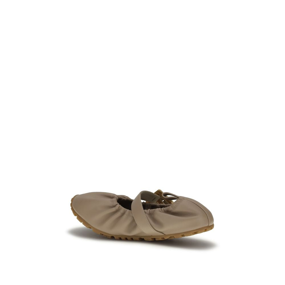 Ballerines Balmain beiges en agneau Ovis Aries