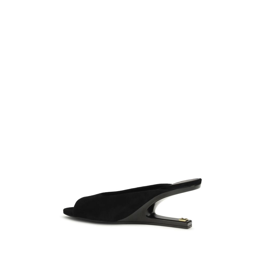 Mules Balmain in pelle di capra nera