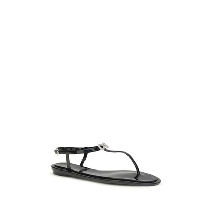MACH & MACH Black Rubber Flat Sandals