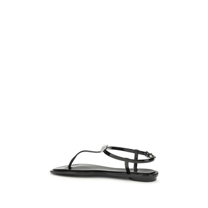 MACH & MACH Black Rubber Flat Sandals