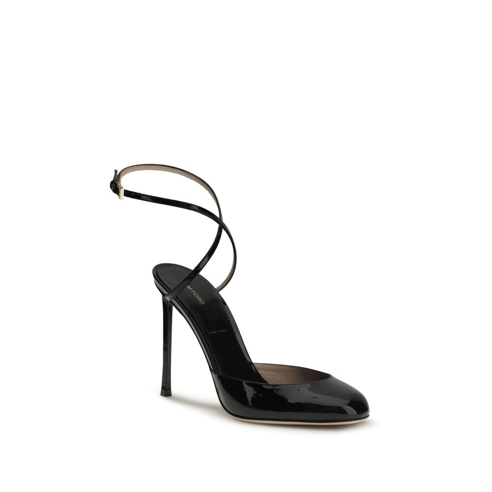 Décolleté Tom Ford con tacco alto in pelle di vitello nera Bos Taurus