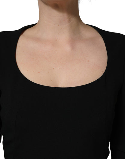 Robe mini Roberto Cavalli noire à manches longues et col dégagé