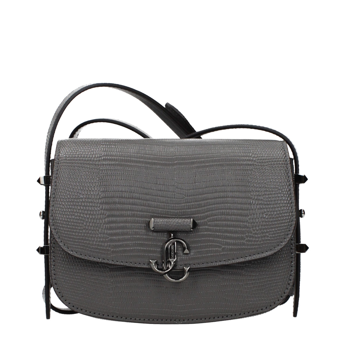 Sac à bandoulière Jimmy Choo en cuir gris