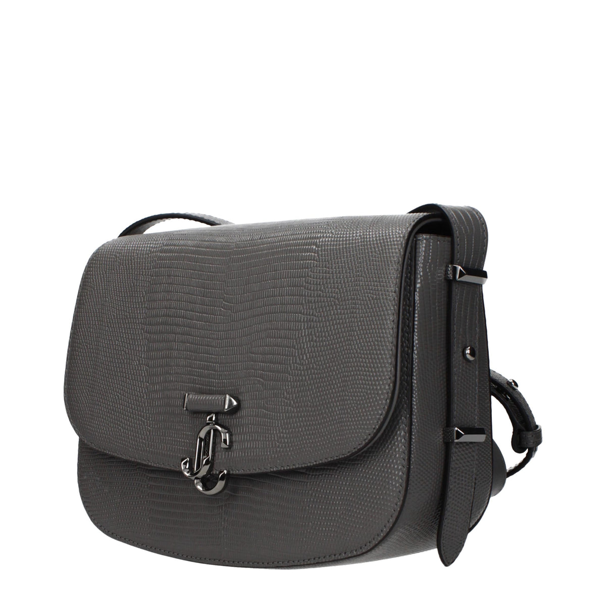 Sac bandoulière Jimmy Choo en cuir gris