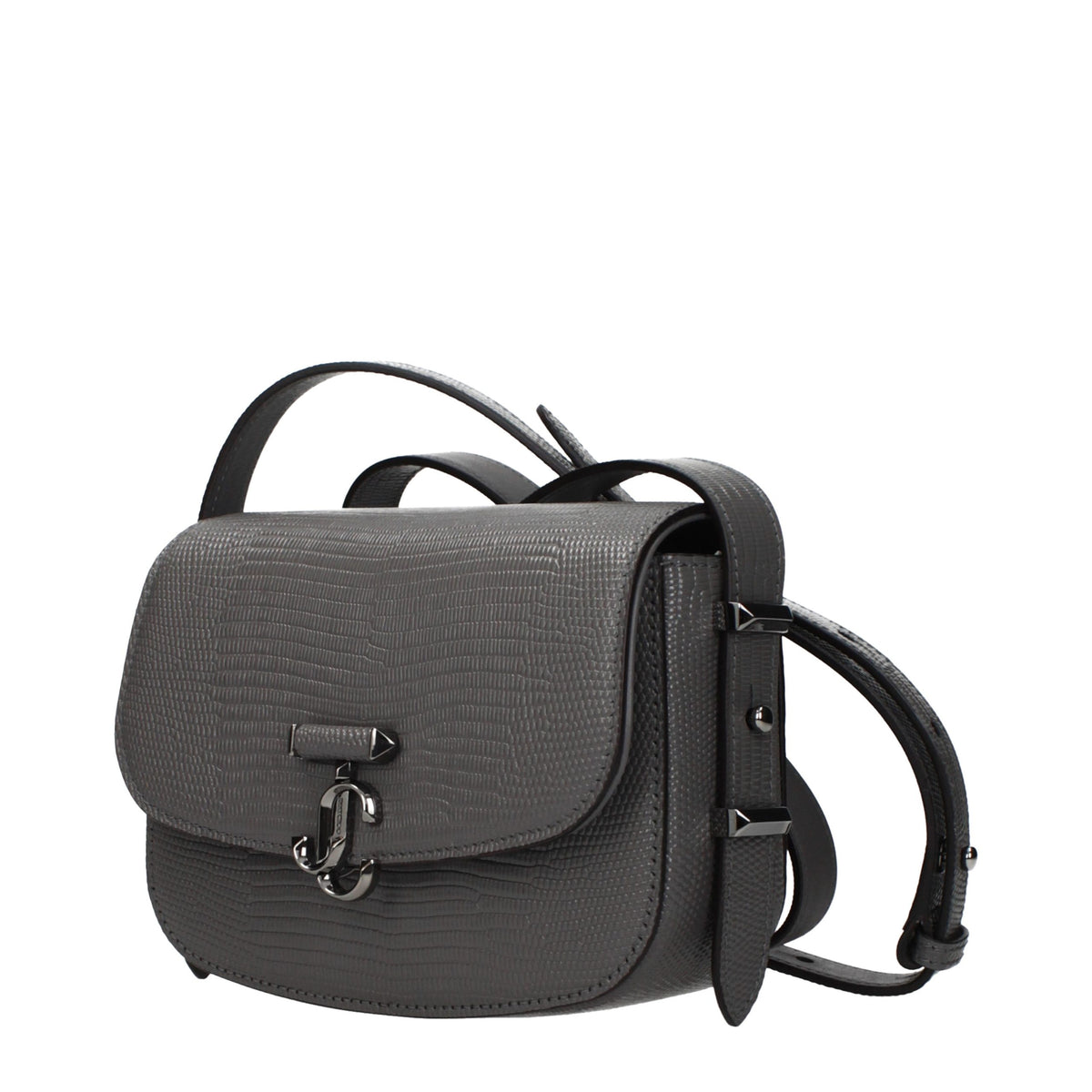Sac à bandoulière Jimmy Choo en cuir gris