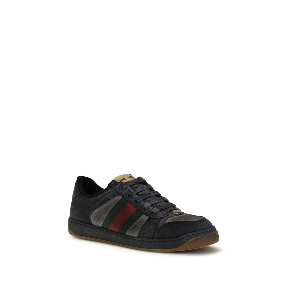 Sneakers basse Gucci in pelle di vitello nera Bos Taurus