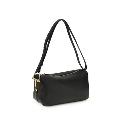 Borsa a spalla Gucci in pelle di vitello nera Bos Taurus