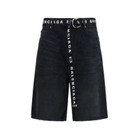 Shorts Balenciaga en coton noir (style bermuda)